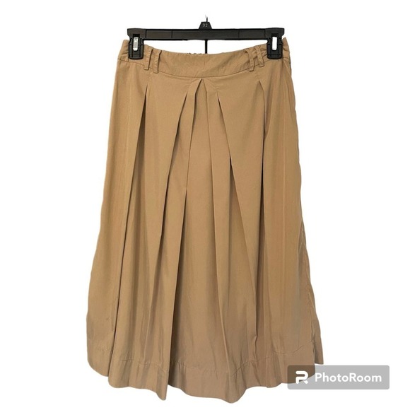 ZARA Basic Women's Modal Pleated Knee Lenght Skirt Size Medium - Picture 1 of 11